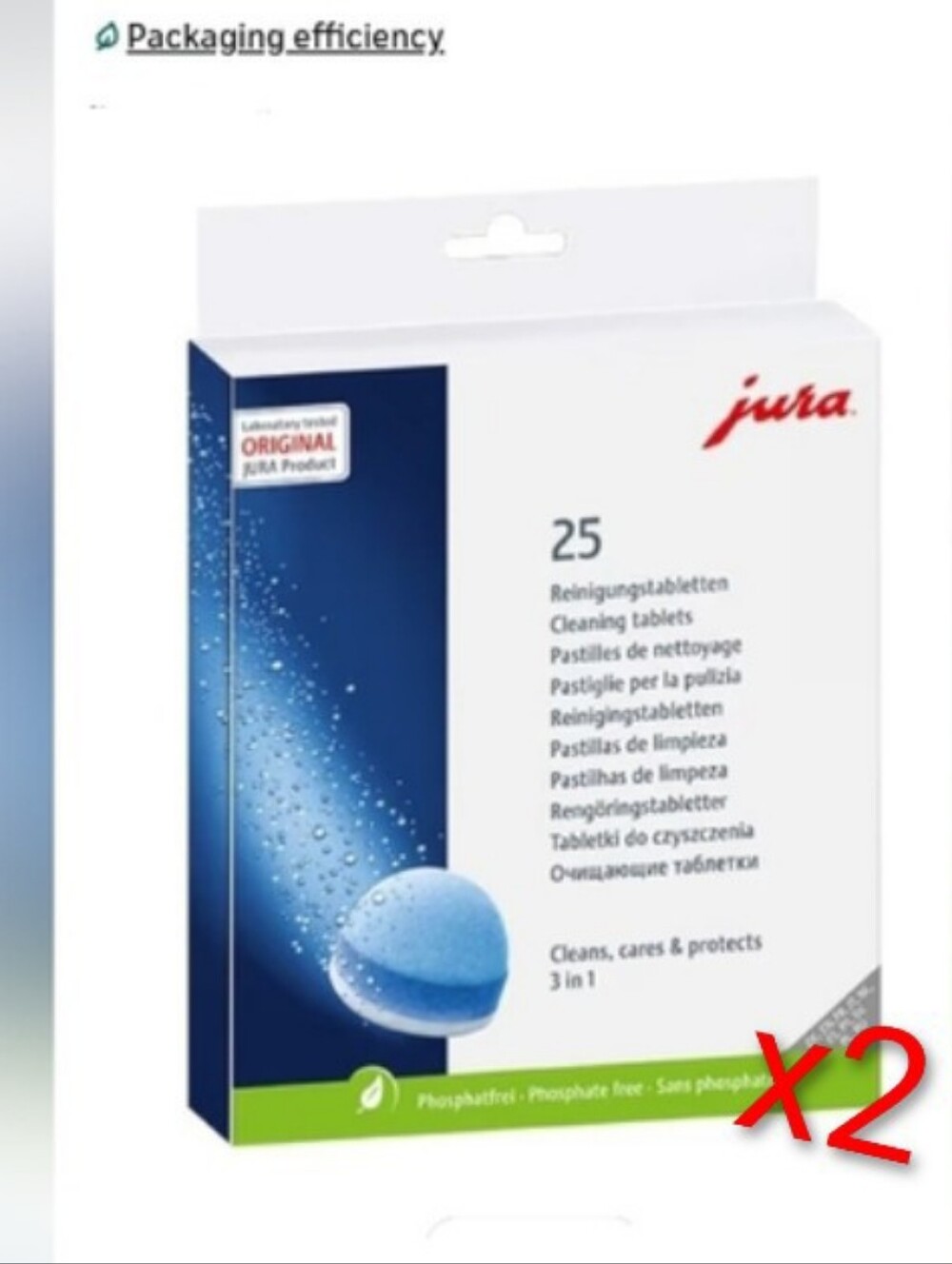 50! Count Jura 3 Phase Cleaning Tablets for Espresso Machines & Coffee, New